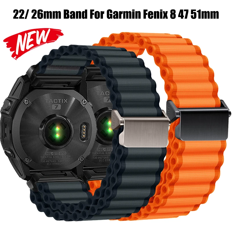 

Быстросъемный ремешок Ocean для Garmin Fenix 8 47 51 мм 5 5xplus 6XPro 7XPro 22 26 мм, ремешок для часов Instinct1 2 Tactix7, браслет