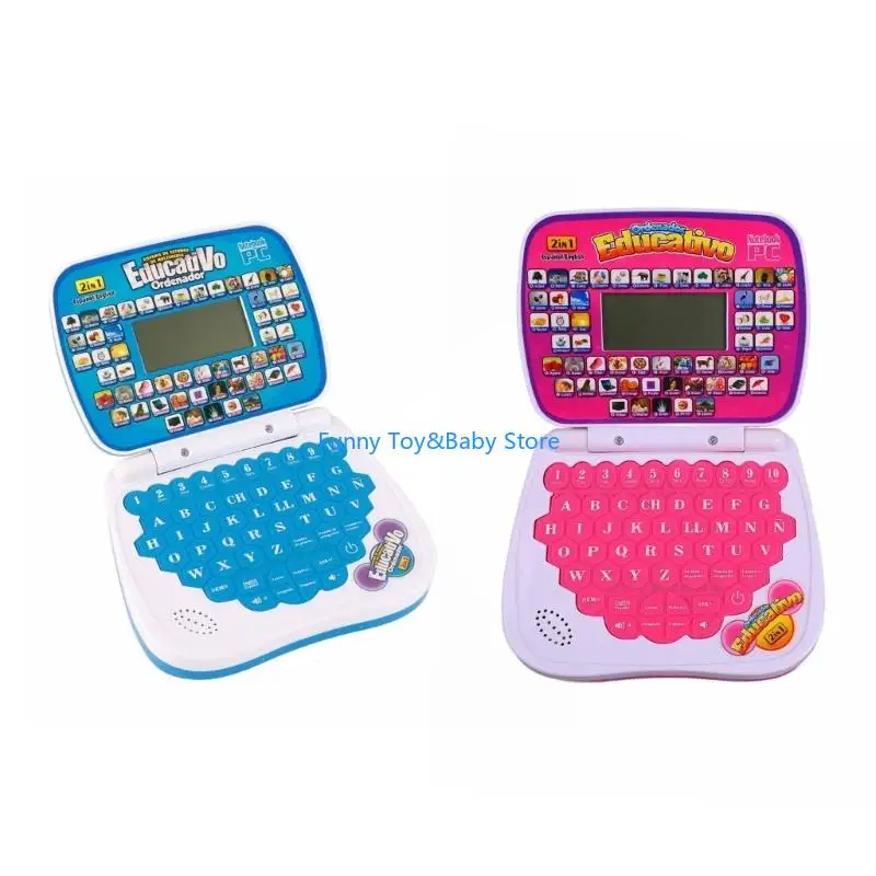 Dispositivo apprendimento bilingue spagnolo inglese per bambini con tasti interattivi colorati Giocattolo educativo portatile