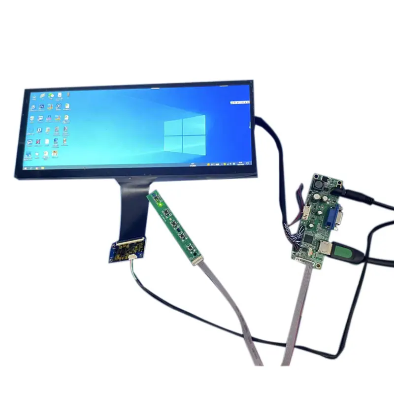 BOE 12.3นิ้ว LVDS หน้าจอ LCD 1000ความสว่าง AV123Z7M-N12ความละเอียด1920*720จอแสดงผลย่อยซูเปอร์มาร์เก็ตชั้นวางหน้าจอรถ