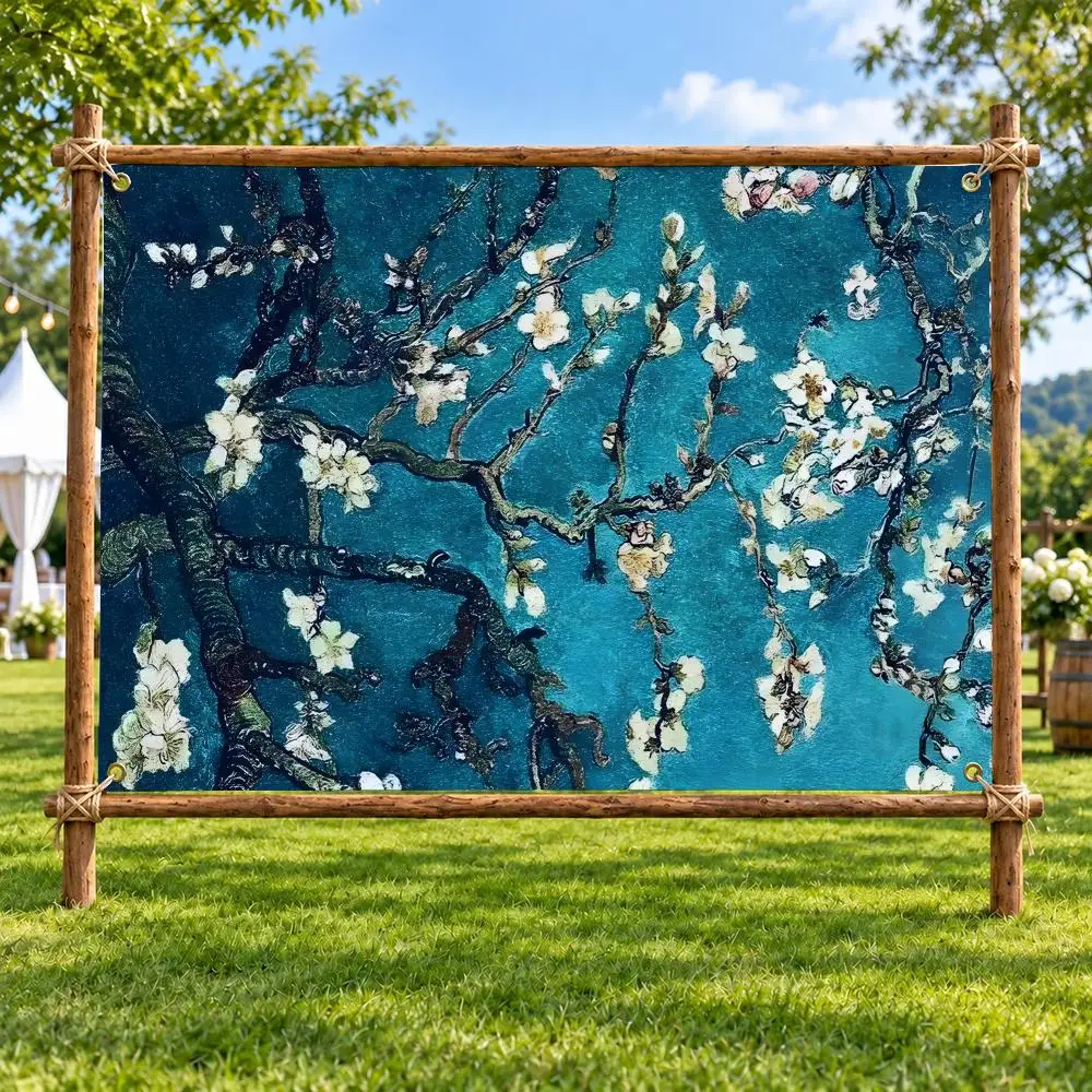 Vincent Van Gogh Almond Tree Flags Suitable for Bedroom Dorm Wall Garden Yard Porch Patio Home Party Decor