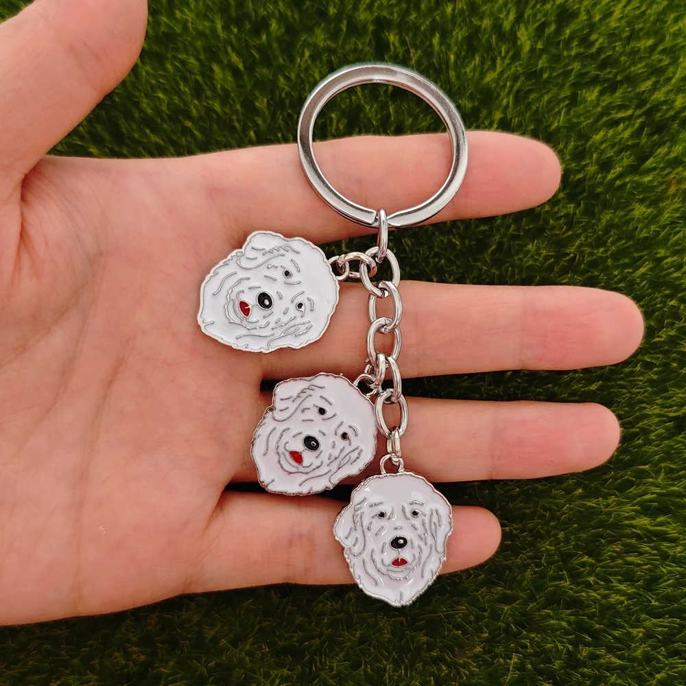 New Dog Samoyed Bichon Frise Keychain Pomeranian English Bulldog Key Ring Cute Trendy Gift