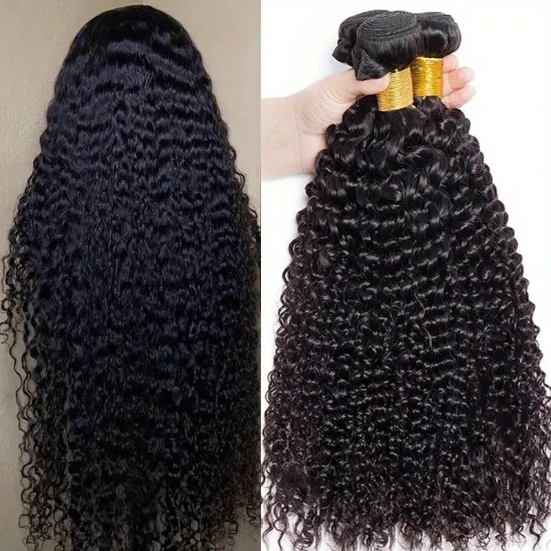 

Mongolian Afro Kinky Curly Bundles 1/3/4PCS Human Hair Extensions 100% Unprocessed Virgin Human Hair Weave Bundles Jerry Curl