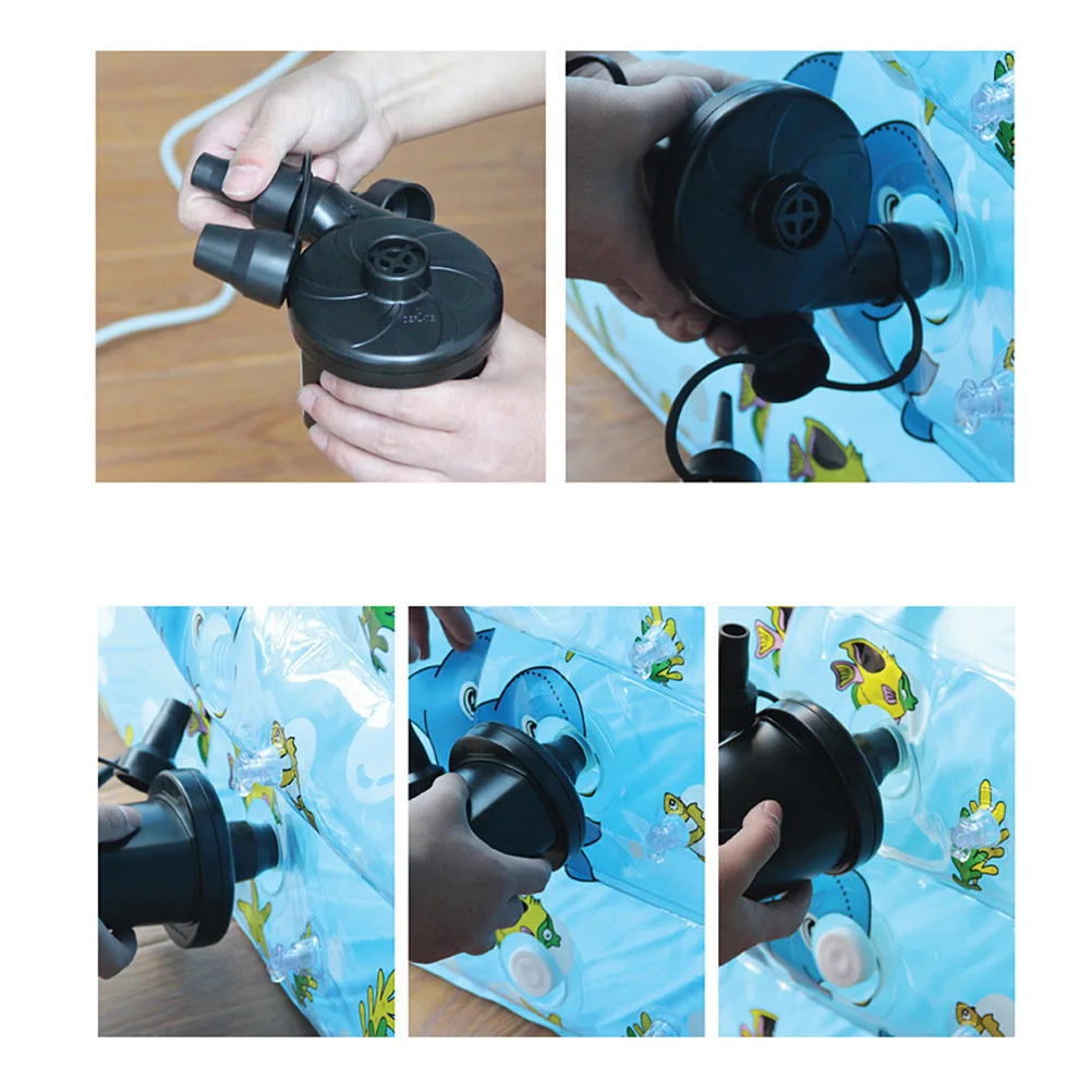 ปั๊มลมไฟฟ้าความเร็วสูงแบบพกพา ใช้ได้ทั้งในบ้านและรถยนต์ สำหรับสูบลมและปล่อยลม ที่นอนลม แพ เตียง บ่อว่ายน้ำ และสิ่งที่เป่าลมอื่นๆ