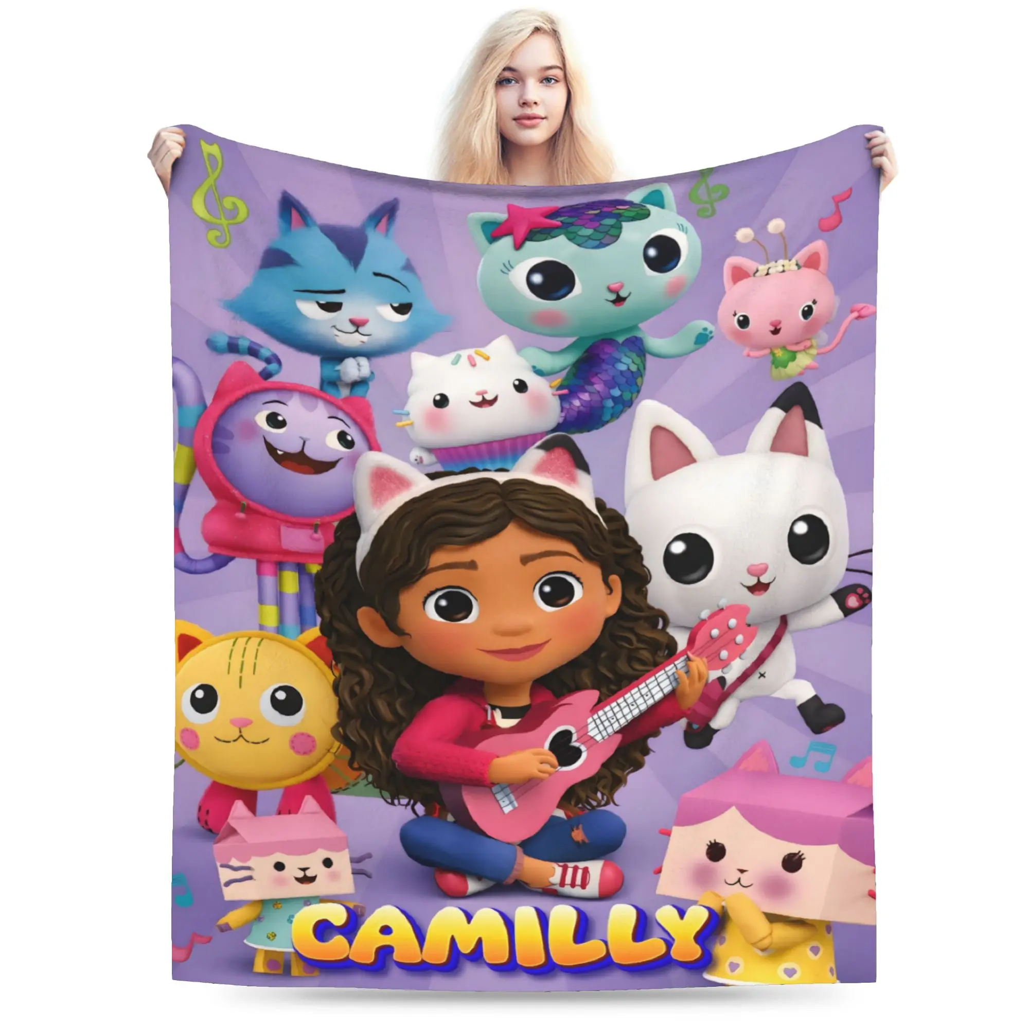 Gabbysed dollhouses Blanket  Warm Soft Street Trend Plush Throw Blanket For Boy Girl Bedroom Flannel Bedspread Bed Cover