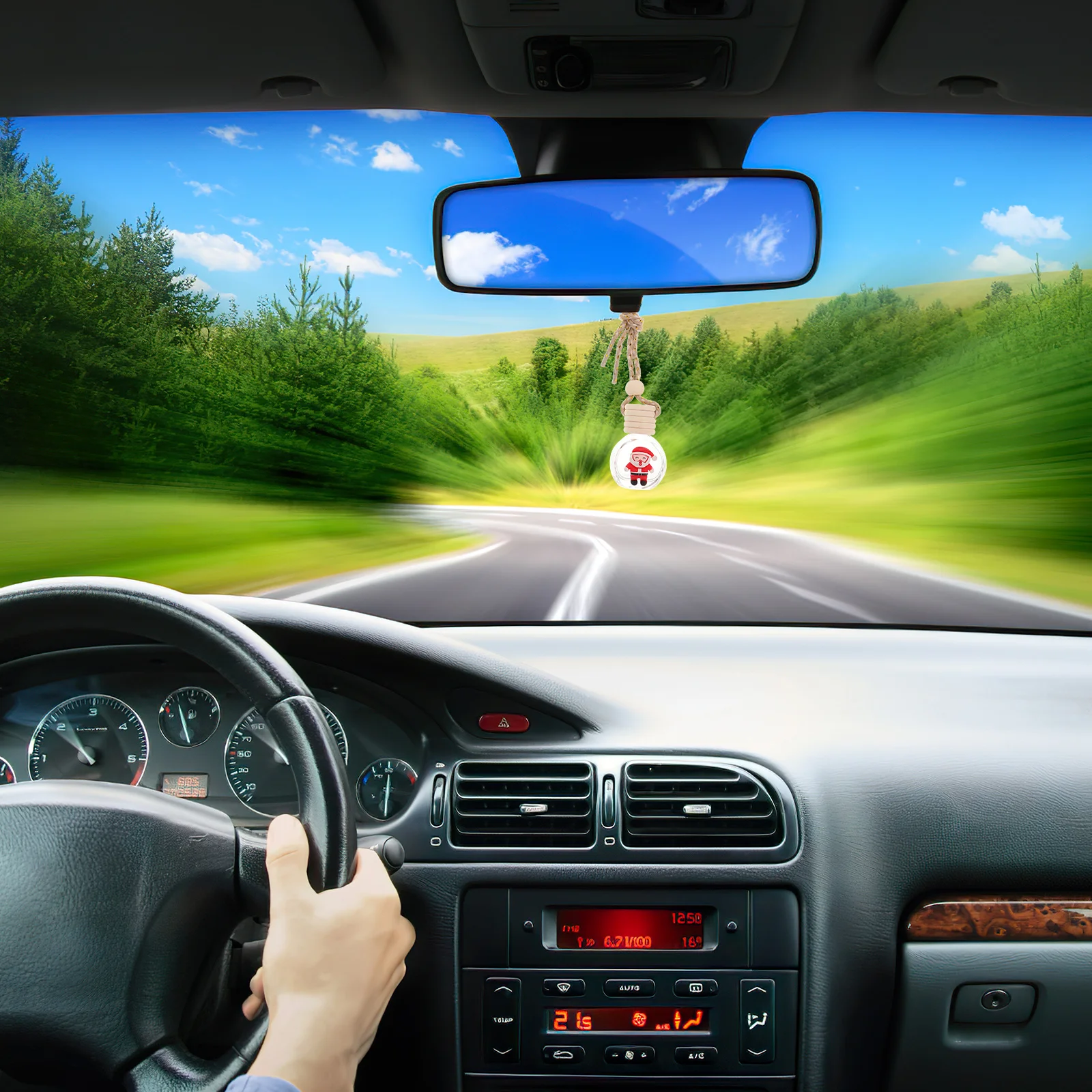 

4Pcs Glass Perfume Pendant Car Air Freshener Hanging Bottle Refillable Scent Diffuser Aromatherapy Essential Oil Vial Car