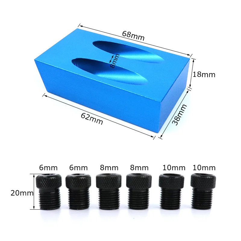 ZK30 15 Degree Oblique Hole Locator Angle Drilling Locator Aluminium Woodworking Drill Bits Jig Clamp Kit Guide Wood Hand Tools