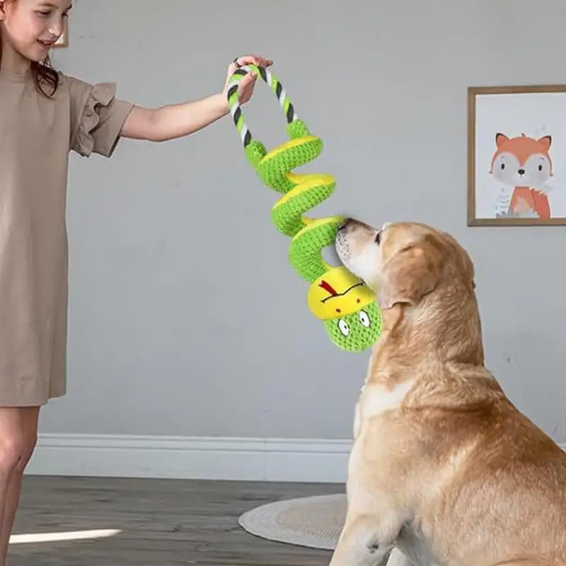 

Dog Squeaky Toys Stress Relief Puppy Toys Chew Resistant Plush Pet Squeaky Rope For Teething Hygiene Training Exercise