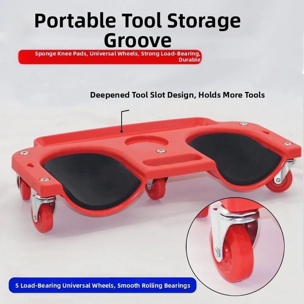 2025 Multi-Functional Wheeled Kneeling Board, Thick Foam Knee Protector With Tool Tray For Car Mechanic Construction Tasks
