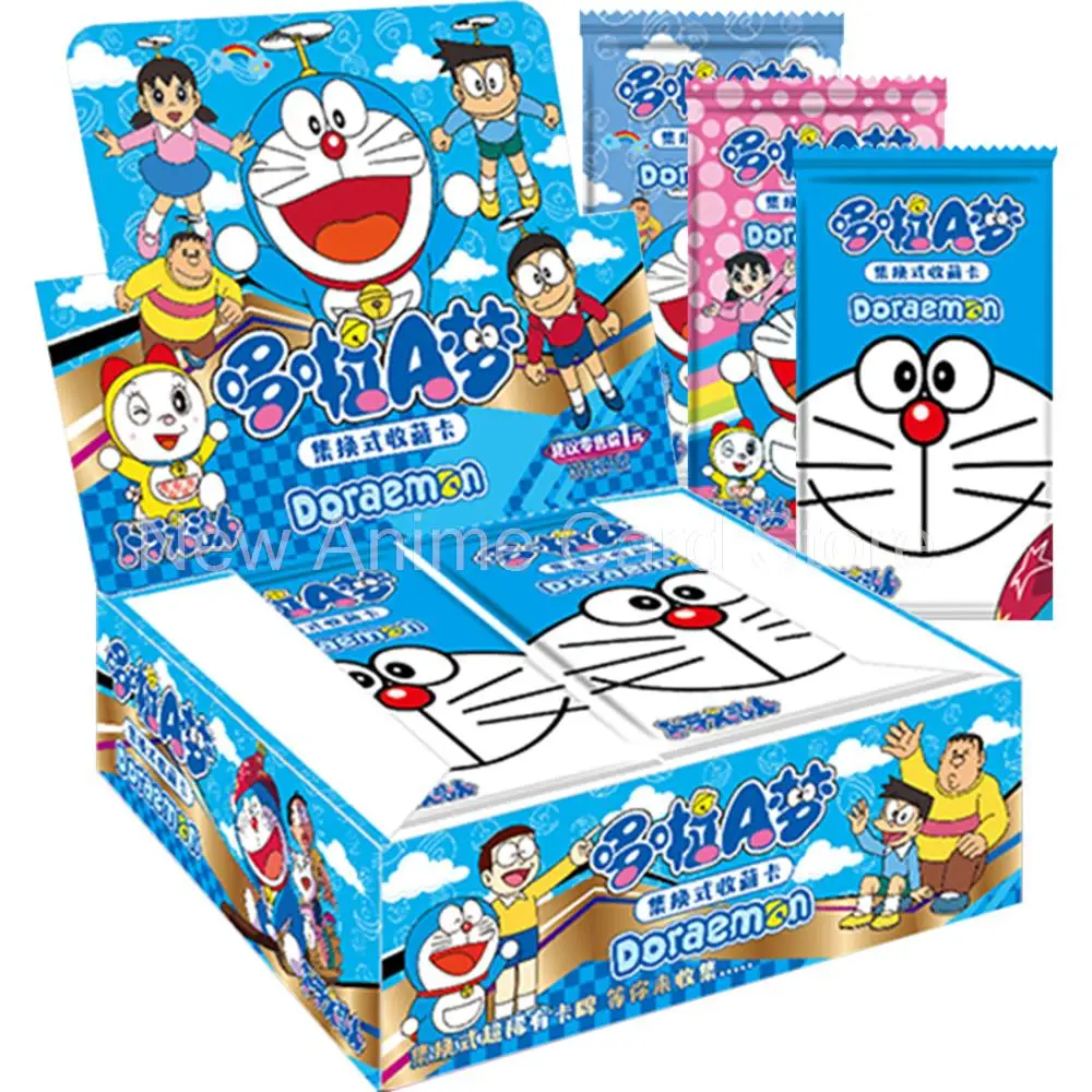 

New Doraemon Cards Collection for Kids Anime Peripherals Shin-chan Paper Card Hobby Children's Gifts Party Table Playing Games