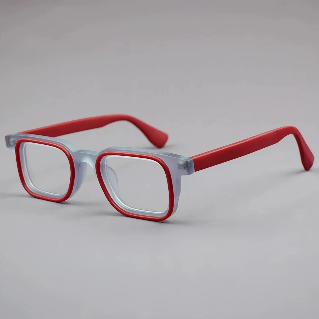 

Acetate Anti Blue Light Reading Glasses Male Women Vintage Square Optical Eyeglasses Frames Prescription Myopia Glasses Men Red