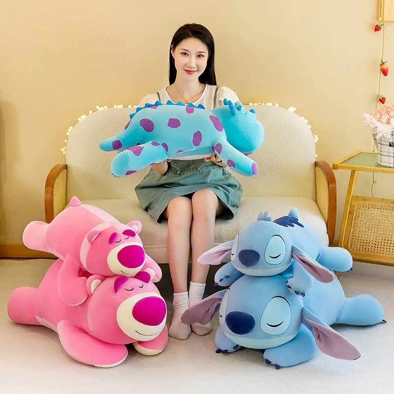 Disney Lilo und Stich Plüschtiere Anime Hocken Stil Plüsch Stich Puppen 60/80cm ausgestopfte Kissen Weihnachts geschenke für Kinder