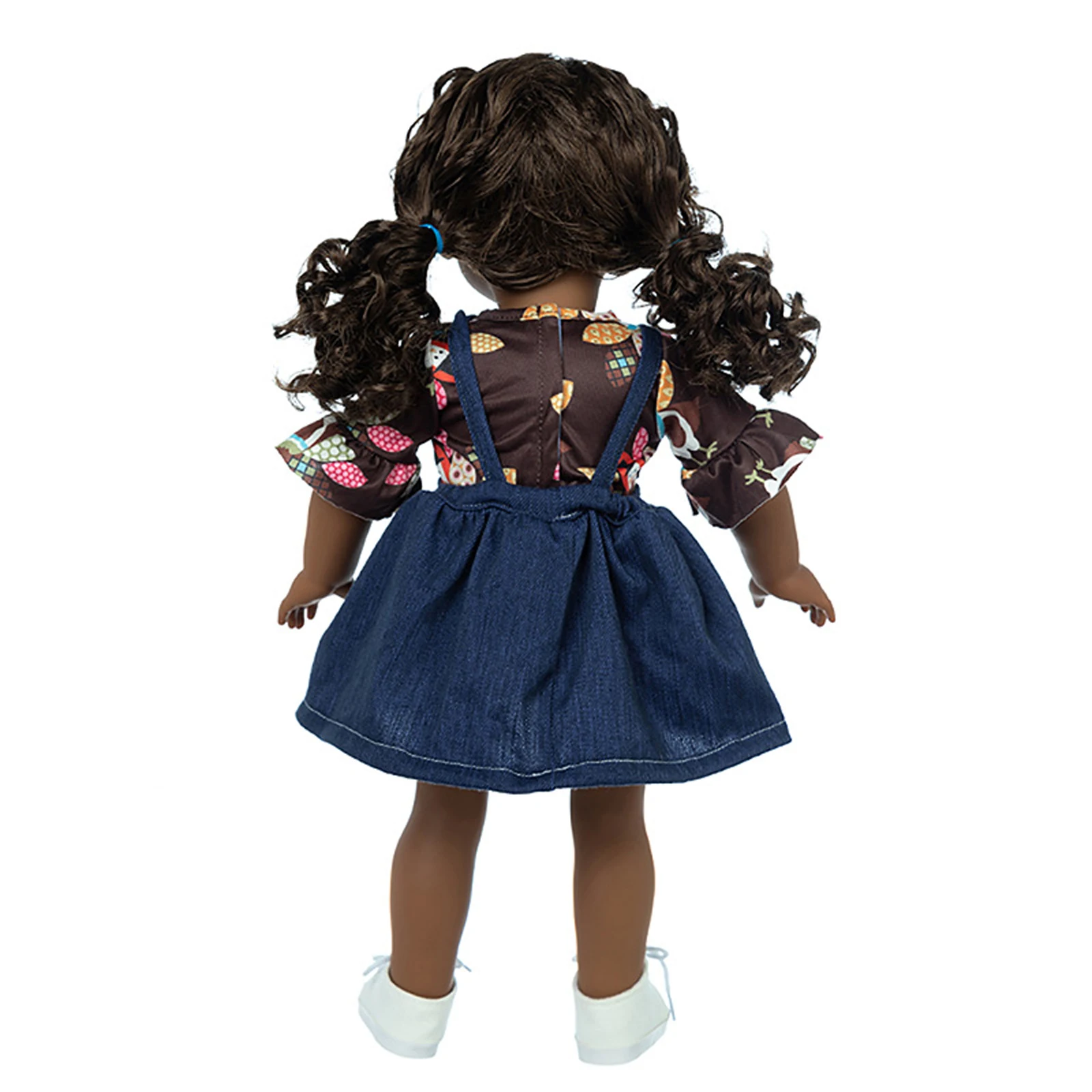 16-18 inch simulated doll clothing set, reborn doll clothing, children's toy accessories, turkey denim shoulder strap skirt