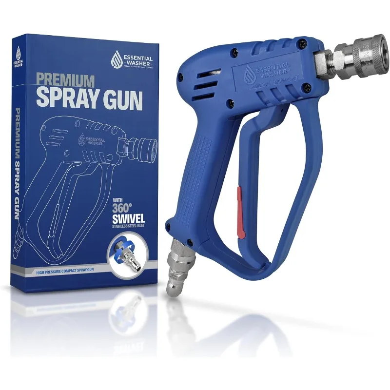 

Short Pressure Washer Gun with Stainless Steel Swivel - Stubby Pressure Washer Gun with SS Plug and Quick Connect