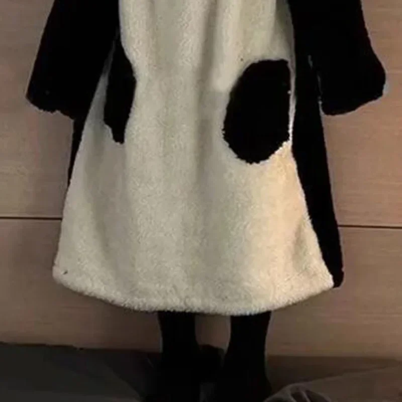 Pyjama à capuche Smile pour femmes, chemise de nuit de dessin animé mignon, vêtements pour la maison, optique d'hiver