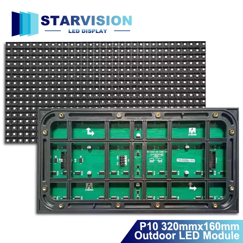 P10 Outdoor LED Module 320x160mm IP65 Waterproof SMD3535 RGB Full Color LED Display Screen Panel for Advertising Billboard