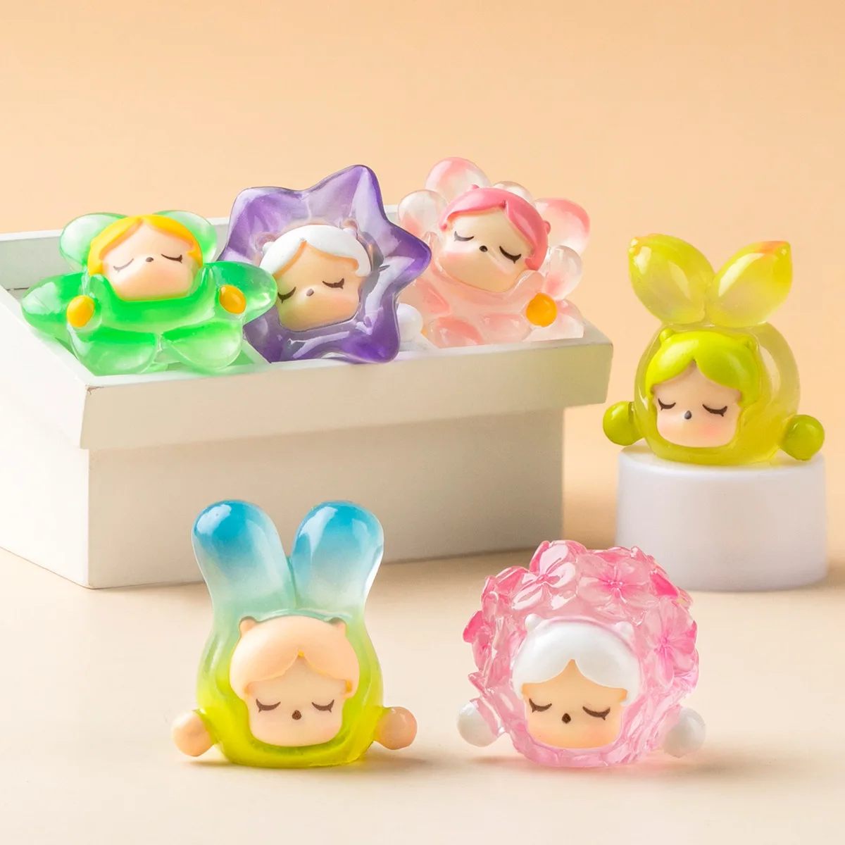 9 قطعة/المجموعة زهرة الجنية الشكل لعبة مضيئة سلسلة تمثال صغير سطح المكتب الديكور نموذج الحلي لعب الفتيات هدايا عيد الميلاد #3