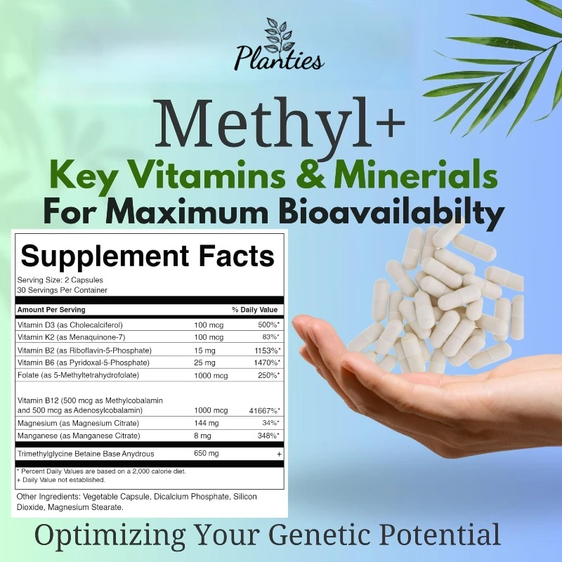 مجمع ميثيليشن خالي من الفيتامينات الميثيل B12 وفوليت الميثيل، فيتامينات ومعادن متعددة، 60 كبسولة #4