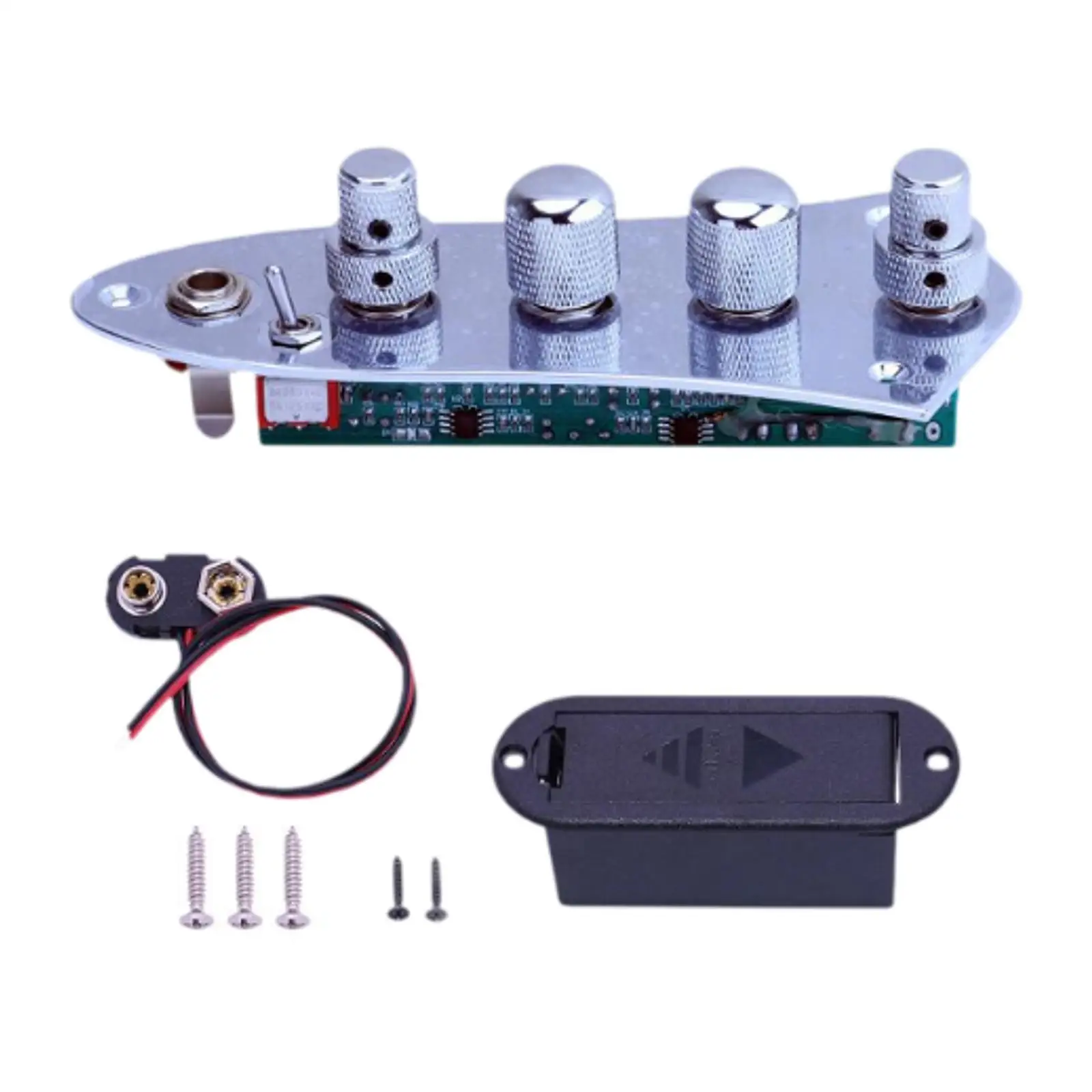 Loaded Guitar Control Plate Control Board Replacement Part 4 Ways with Knobs Wired Tone Volume Control,