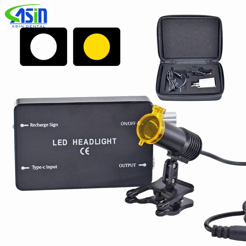 

5W Headlight Belt Clip Type Headlamp with Optical Filter for Dental Loupes Lab Medical Magnifier Magnification Binocular