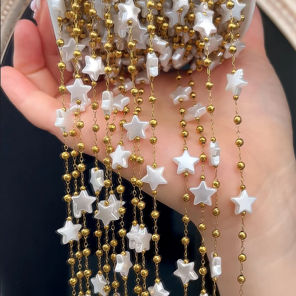0,5 M 1 M Unregelmäßige Imitation Perle Perlen Ketten Metall Halsketten Armbänder Perle Kette Frauen Kleidung Schmuck Machen DIY liefert – Detail 6