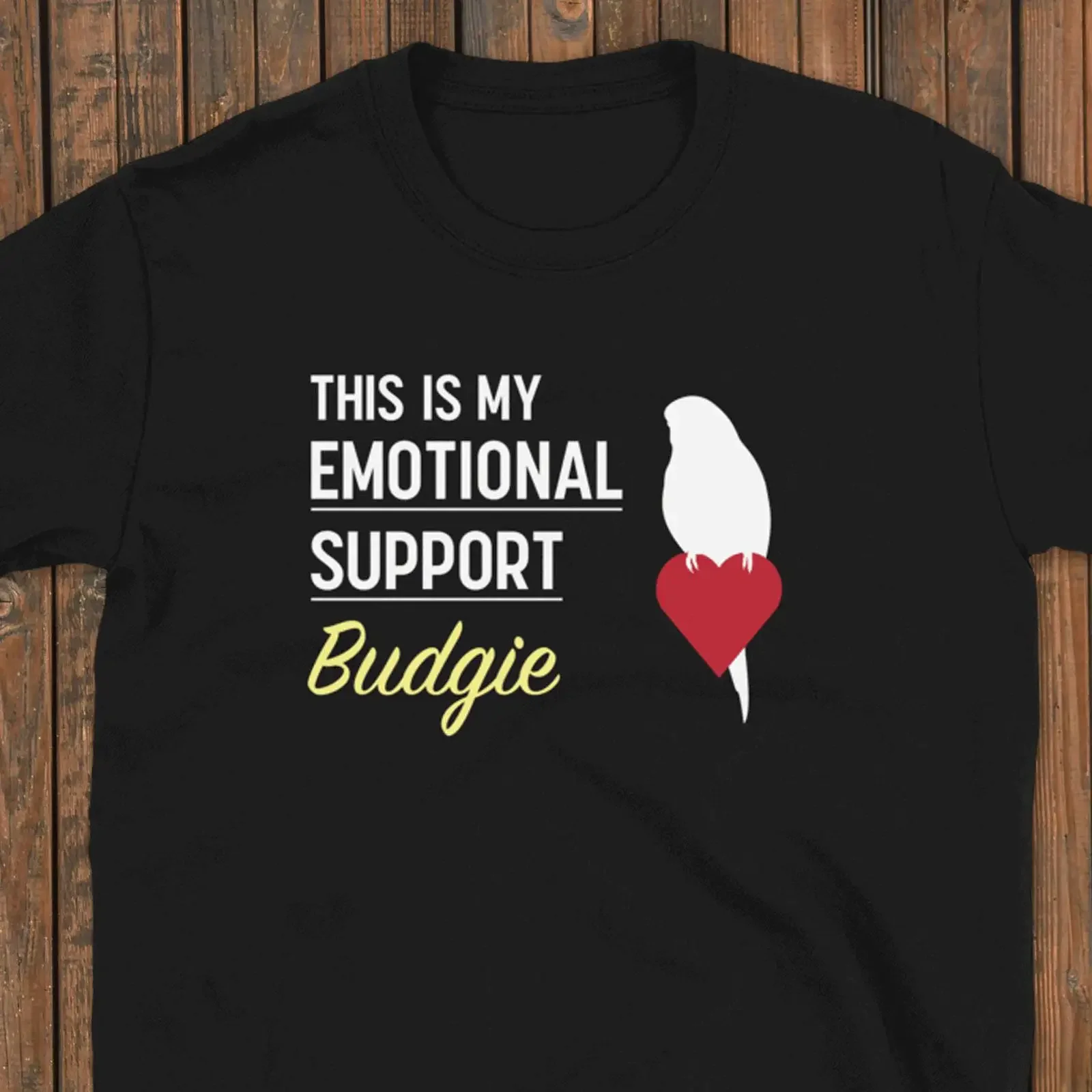 Emotional Support Budgie Parakeet Bird T Shirt  vintage Washed designer clothes Slightly streetwear Stylish Stretched fashion