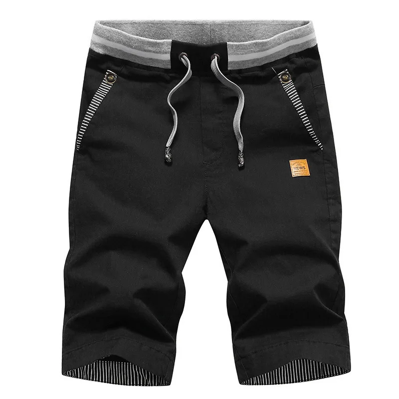 2024 Summer Men\'s Shorts Hot Casual Cotton Fashion Boardshort Bermuda Male Drawstring Elastic Waist Breeches Beach Shorts Men