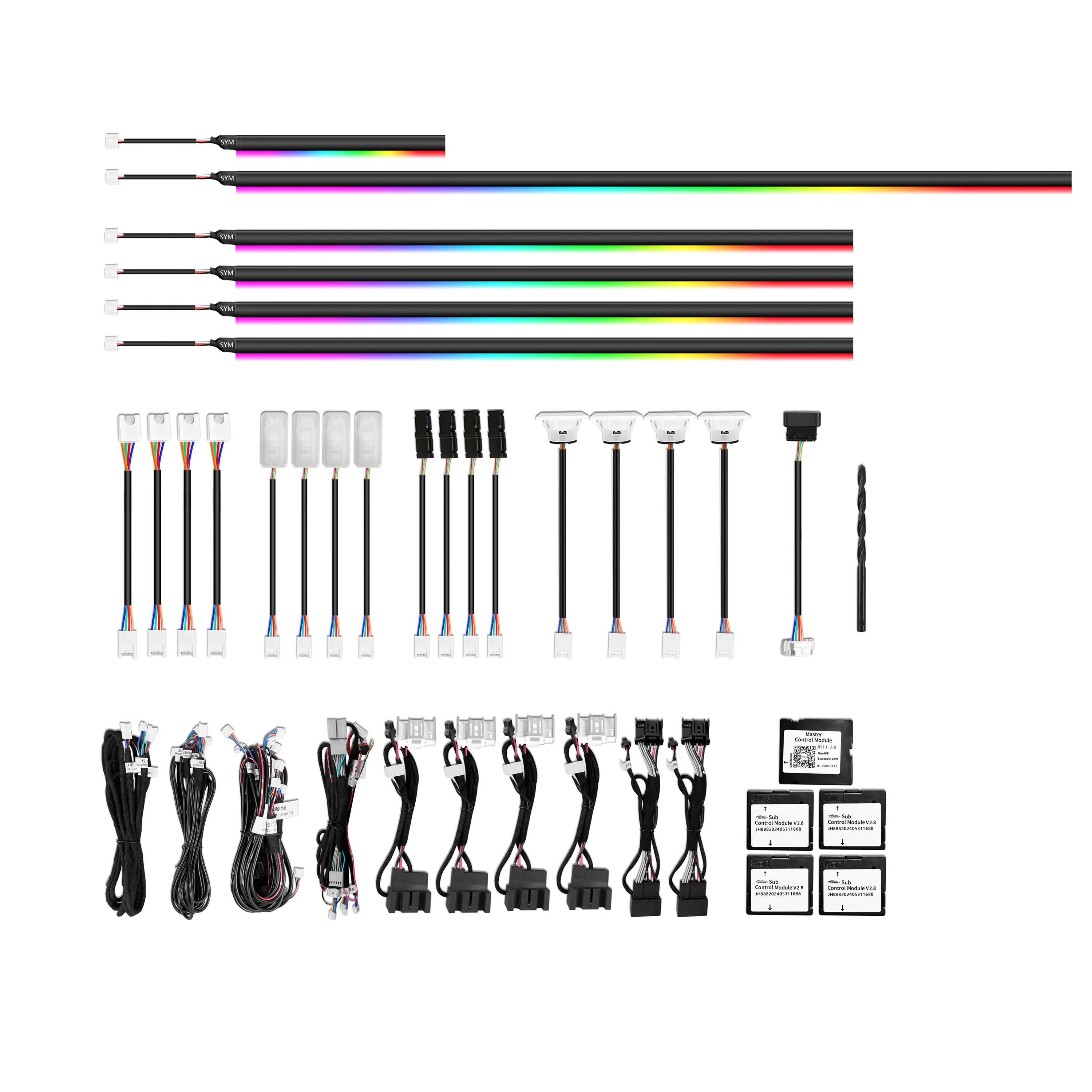 For T-ROC 2018-2022 HMI Screen Control Internal Light Emitting Diode Lighting Upgrade Accessory Kit Dynamic Control Ambient
