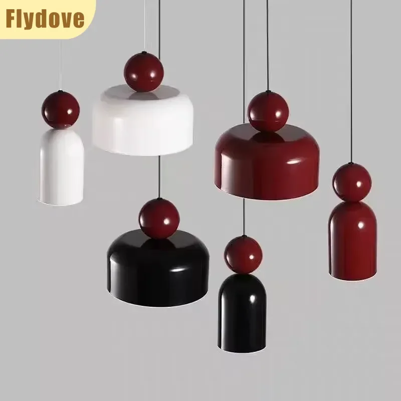 Creative Home Color Contrasting Pendant New Simple Cream Style Bedroom Bedhead Small Pendant with Adjustable Lighting Decoration