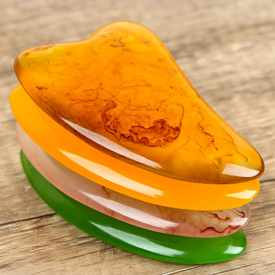 2pcs Resin Guasha Scraper Face Massager Eye Massage Stick Set Gua Sha Board Skincare Beauty Massage Cosmetics Tool