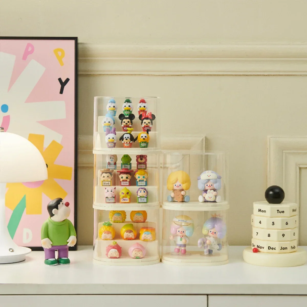 Mini Acrylic Blind Box Showcase Transparent Action Figures Display Stand Dust-proof Anime Car Model Doll Toy Blind Box Organizer