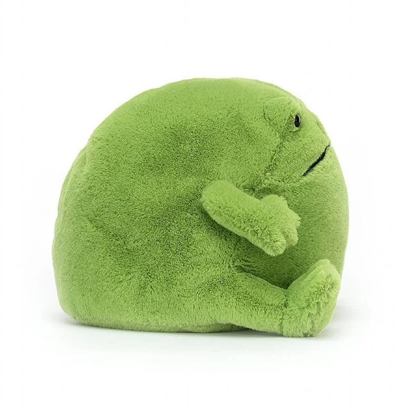 Cartoon Green Frog Stuffed Animal Plush Toy with Crystal Super-Soft 3D PP Cotton Filling Cuddly Pillow Ideal as a Birthday Gift