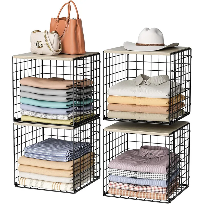 

Трансграничный четырехслойный штабелируемый стеллаж для хранения в гардеробе и корзина для хранения, складной ящик для хранения одежды, многофункциональный ящик для хранения