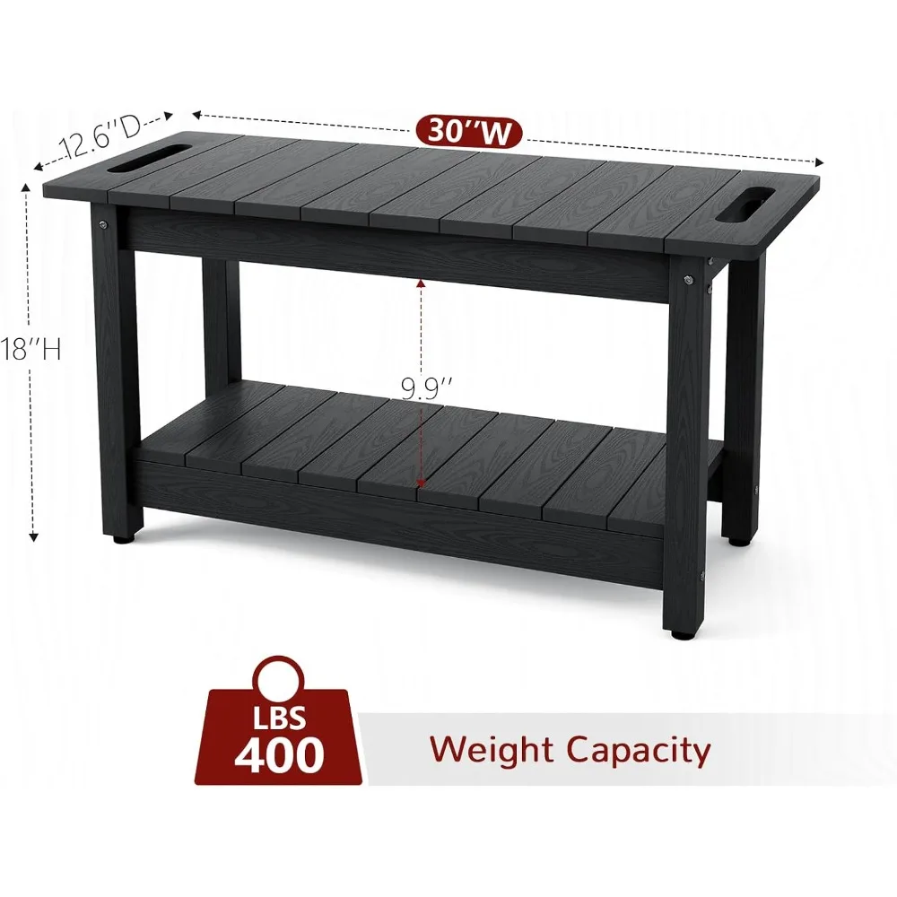 30-Inch Waterproof Non-Slip Shower Bench