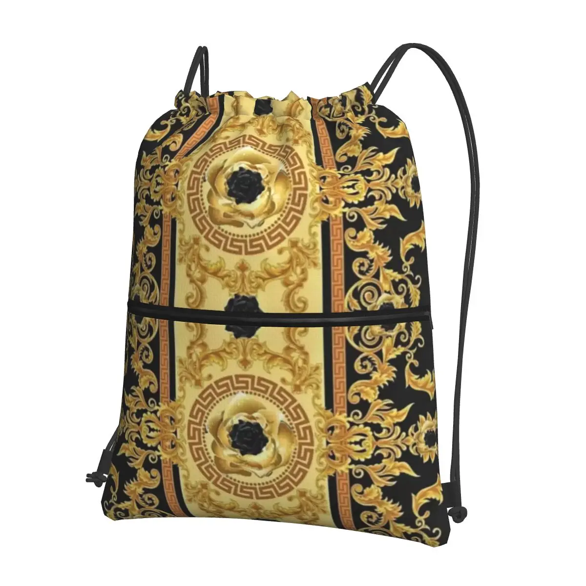 

Luxury European Floral Pattern Backpacks Casual Drawstring Bags Sports Bag Book Bags for Travel Students