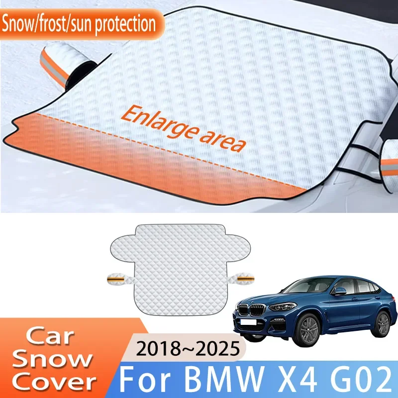 Car Accessorie For BMW X4 G02 2018~2025 2019 2020 2021 Front Windscreen Snow Cover Ice Frost Sun Protector Waterproof Auto Parts