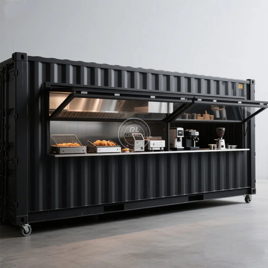 

Square Container Food Truck Mobile Kitchen Ice Cream Truck Coffee Cart Food Van Catering Trailers Mobile Food Truck