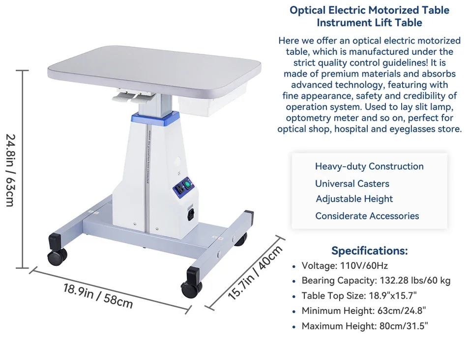 High Quality Ophthalmic Lifting Motorized electric Table Lift WZ-3A For Computer And Medical Instruments and auto refraktometr