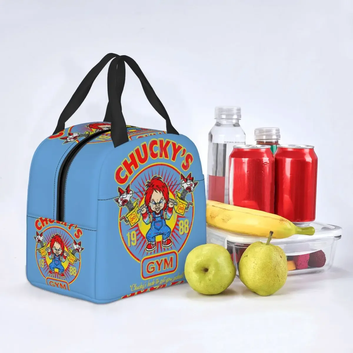 Chucky\'s Gym Good Guys Insulated Lunch Bag for Women Waterproof Chucky Doll Cooler Thermal Lunch Box Beach Camping Travel