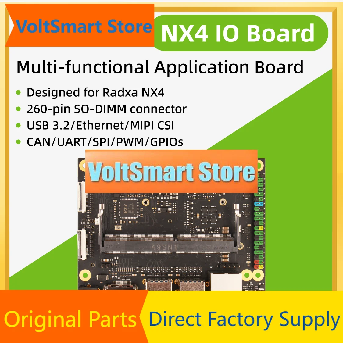VoltSRadxa NX4 IO Board Expansion Carrier Tailored For Radxa NX4 AI SoM, Suitable For Embedded Prototyping