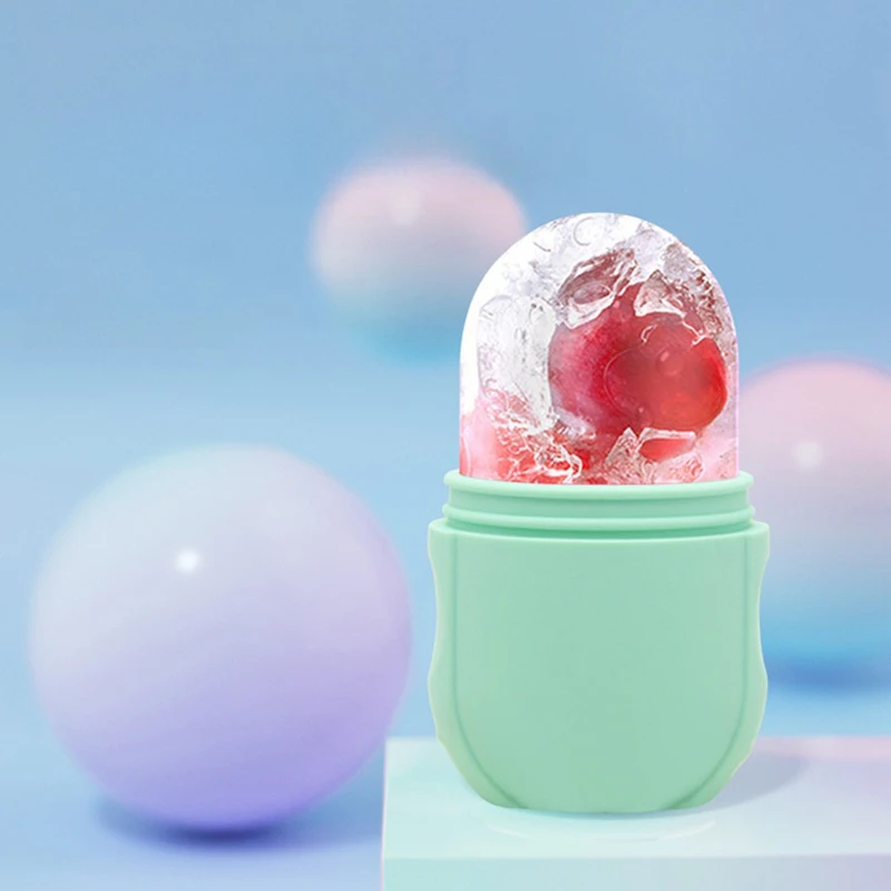 Strumenti per il contorno del lifting del viso con rullo per il ghiaccio in silicone Raffreddamento del ghiaccio Edema facciale Massaggiatore per il corpo degli occhi Strumenti per la cura della pelle di bellezza