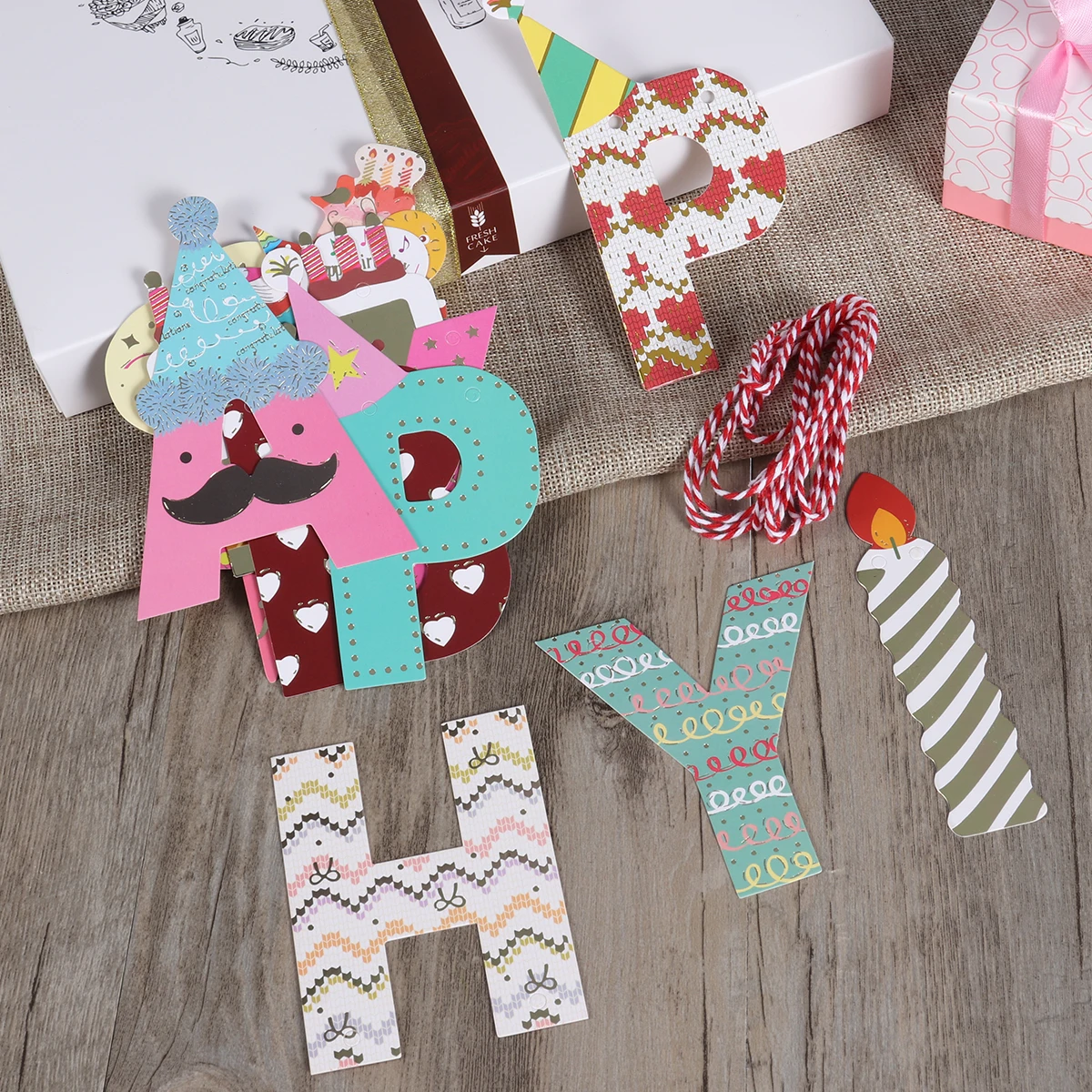 

2.3M Thick Happy Birthday Banner Garland Colorful Party Decoration Bunting Flags String For Bedroom Wall Ceiling Doorway