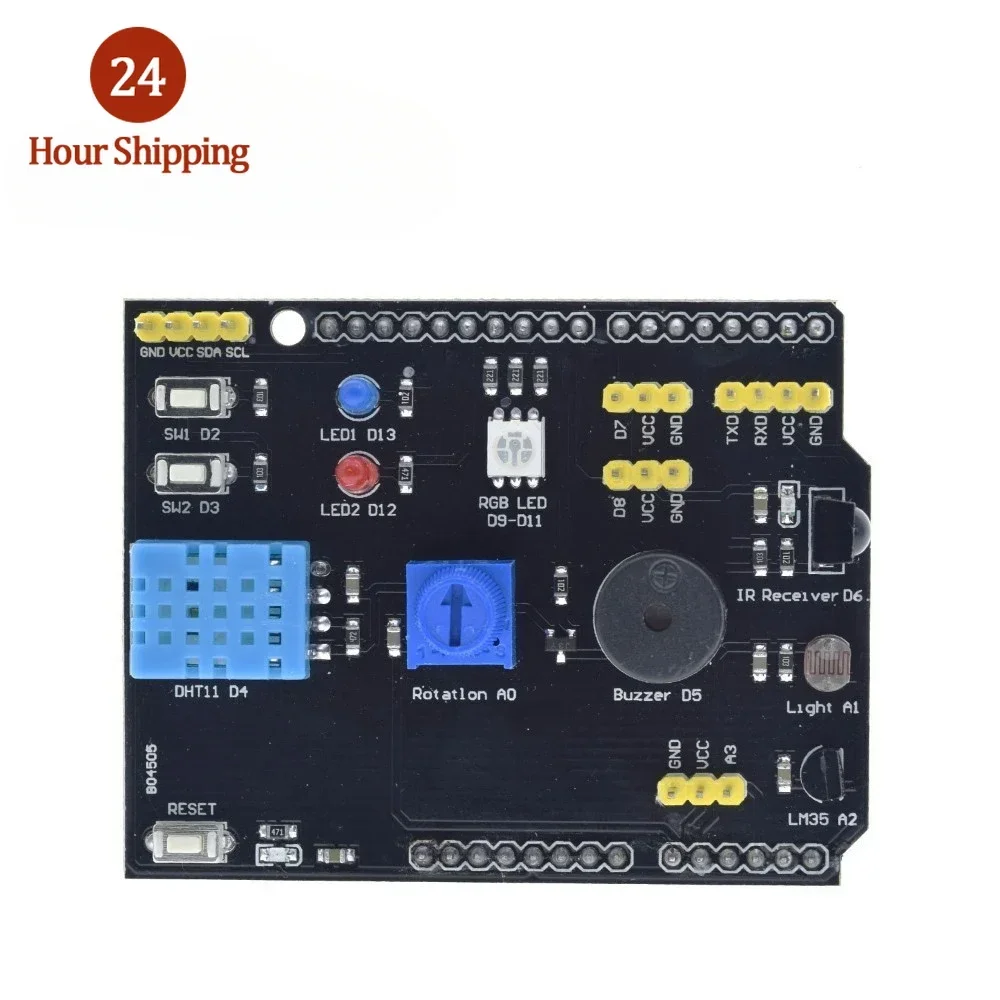 9 in 1 sensor board Multifunction Expansion Board DHT11 LM35 Temperature Humidity For Arduino UNO RGB LED IR Receiver Buzzer