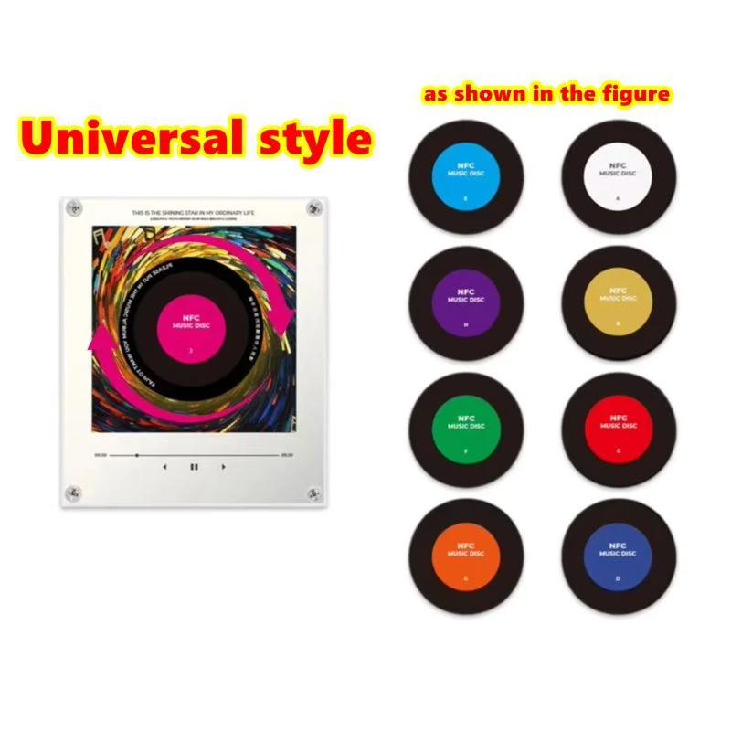 NFC Sensing Custom Music Record Photo Frame Led Warm Light  Album Cover Display Stand Romantic Night Light Desk Decor Gift