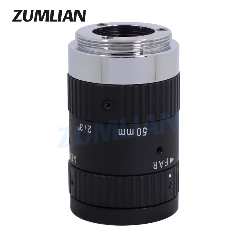 Fa Lens 5.0MP C-Mount 50Mm Lens Vervorming Manual Iris Machine Vision Lenzen 2/3 "F2.8, handmatige Focus Zoom Camera Lens Fa