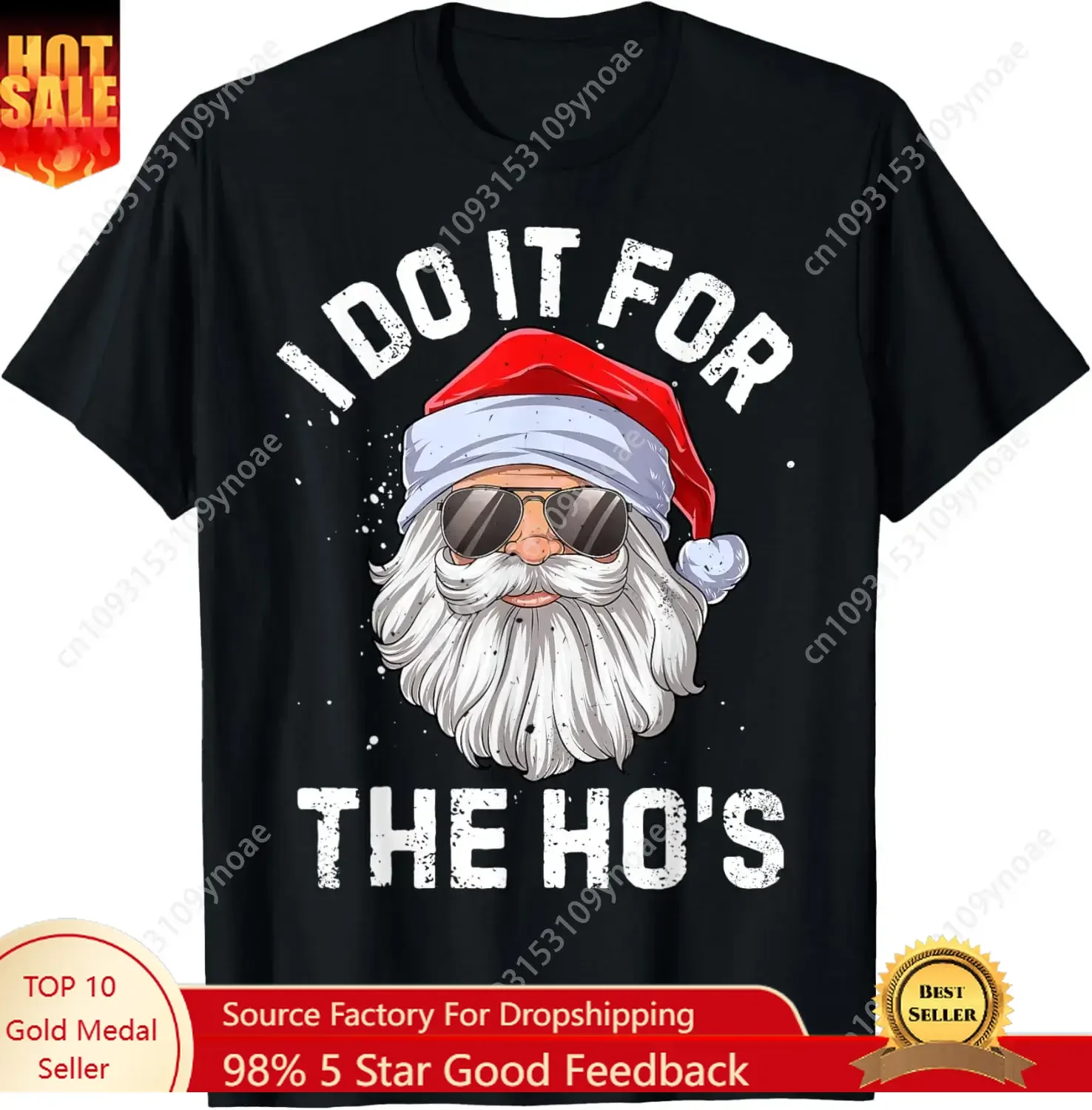 

I Do It for The Hos Christmas Inappropriate Funny TShirt Man Women Cotton Return Tee Soft Shirt Breathable Top Short Sleeves