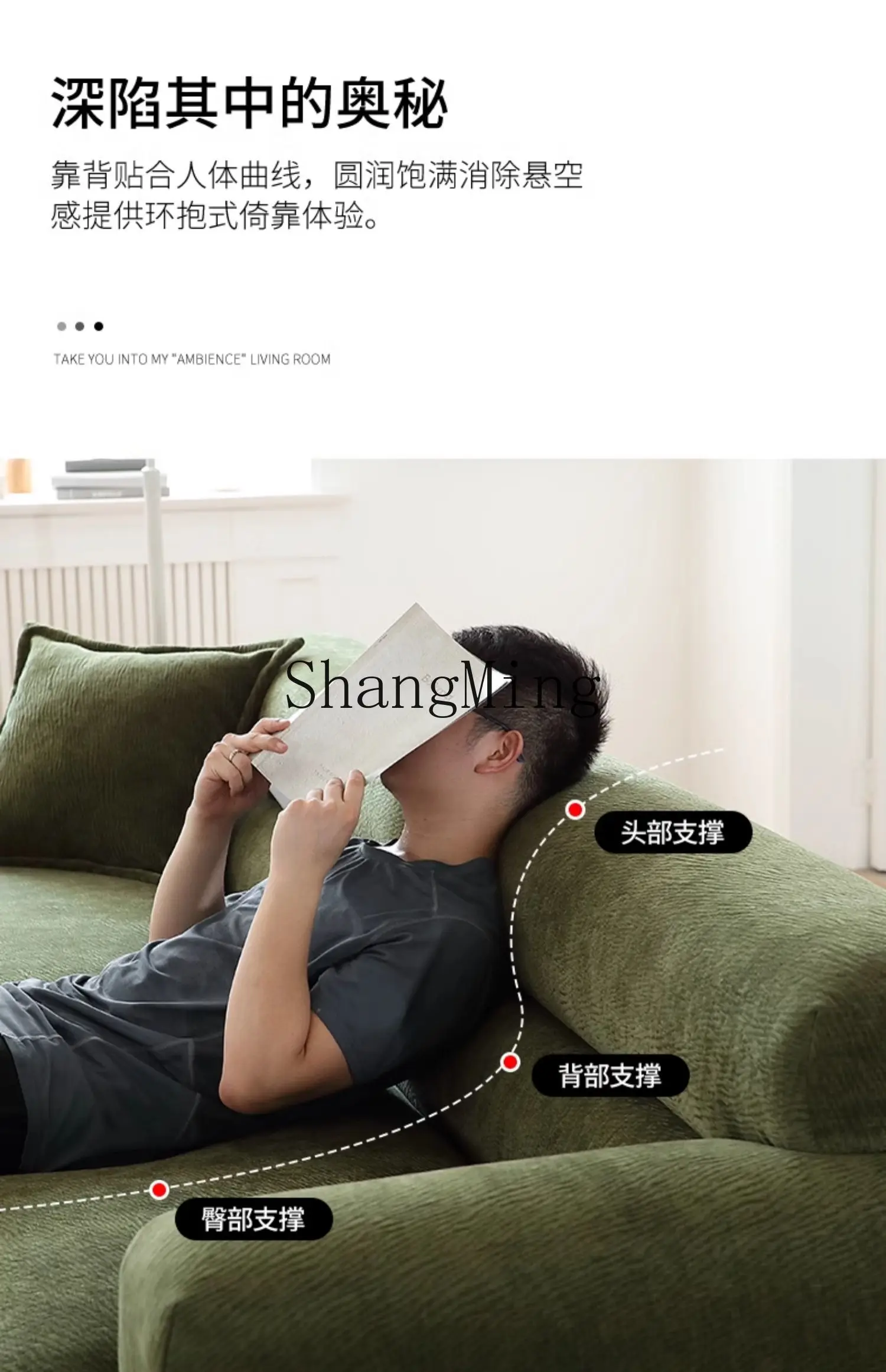 YQ retro living room small apartment sofa modern simple style comfortable fabric sofa waterproof and anti-fouling fabric