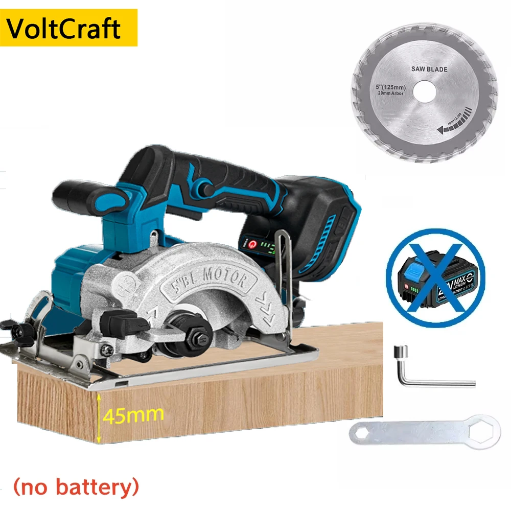 

5 Inch 125MM Brushless Circular Saw Electric Hand Push Saw Multifunctional Woodworking Cuttiing Tool for Makita 18V Battery