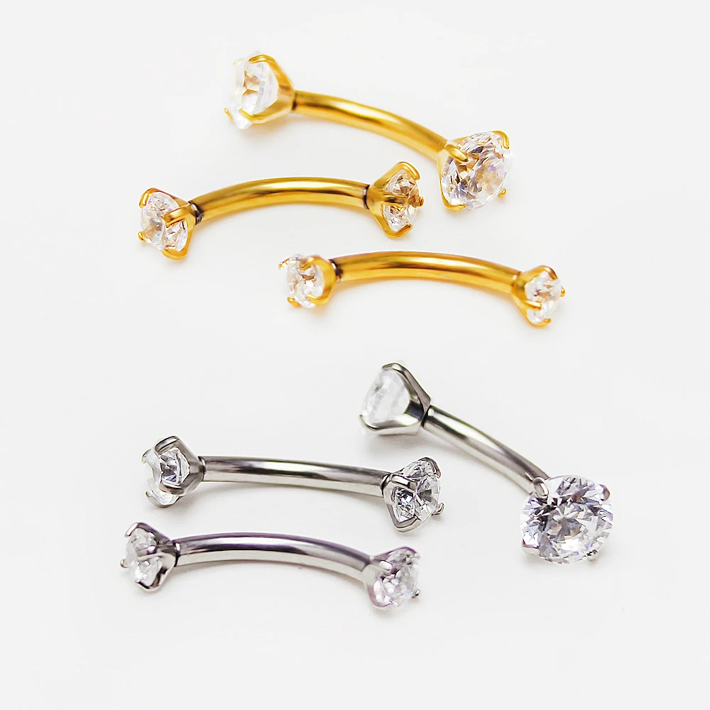 F136 Titanium Piercing 3-5mm O - Eyebrow Curved Barbell 评论和价格