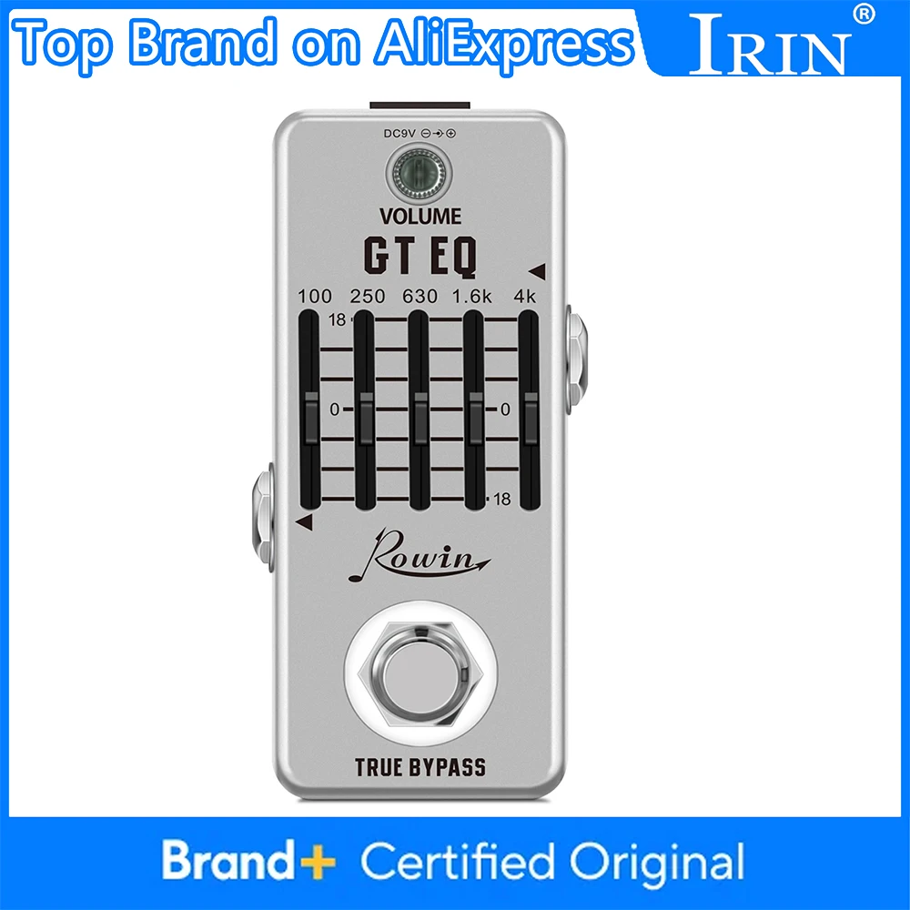 

Педаль эквалайзера Rowin LEF-317B для бас-гитары, 5-полосный графический эквалайзер, мини-размер, True Bypass