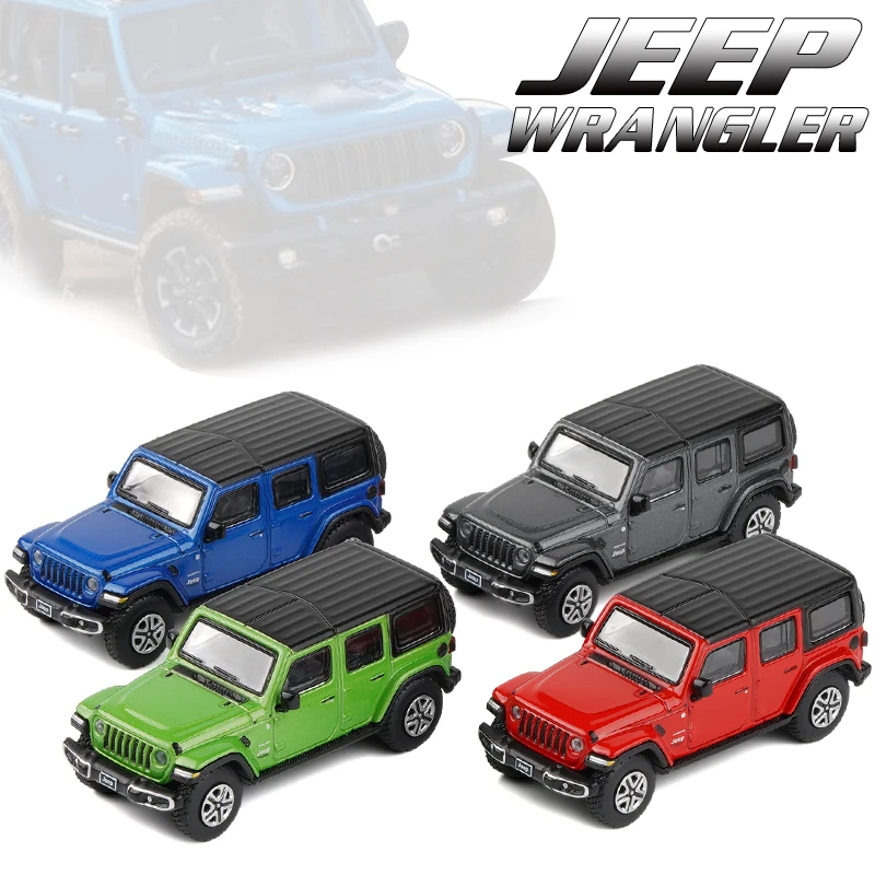 

JKM 1:64 2019 Jeep Wrangler Sahara Suv модель автомобиля под давлением, Металлическое шасси, амортизация, коллекционные модели, украшения